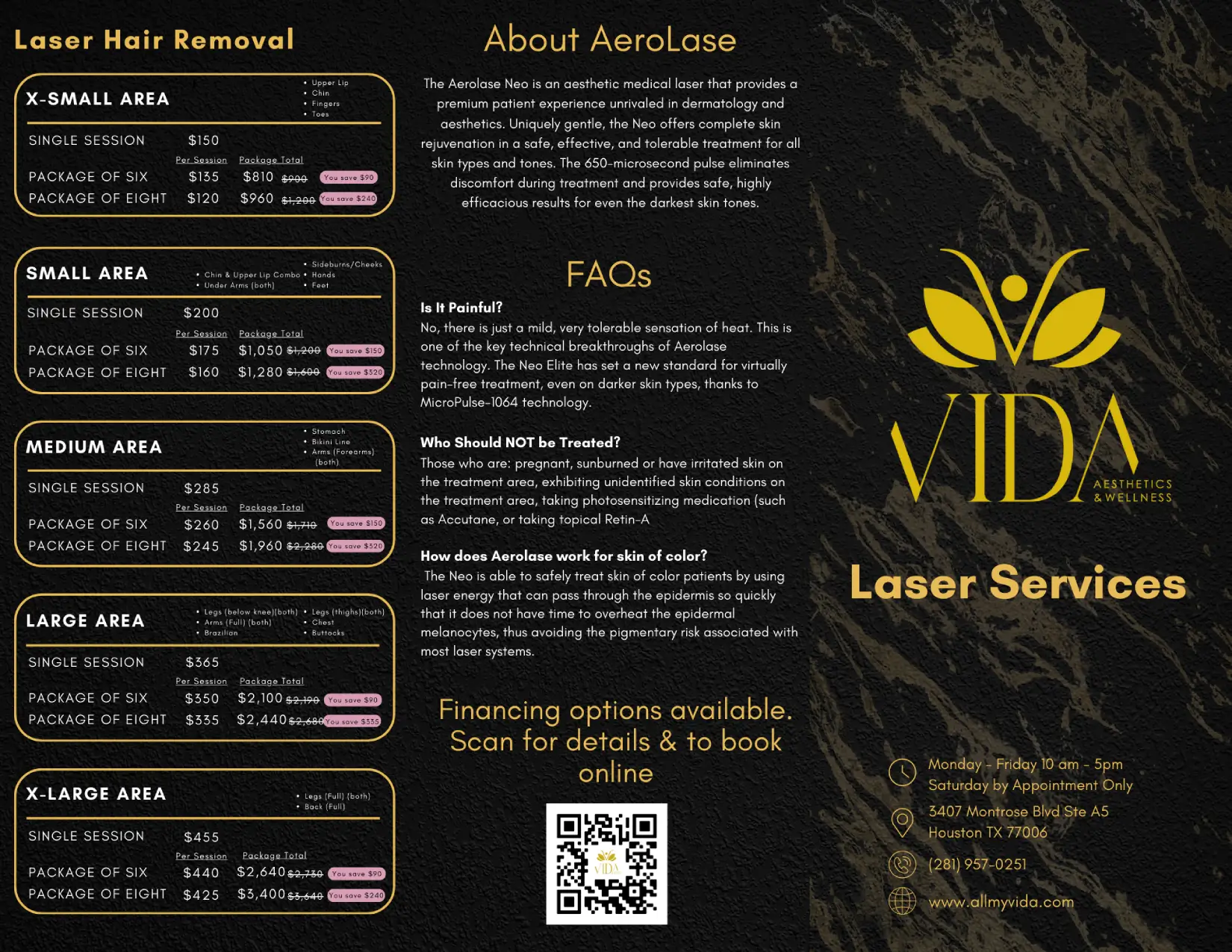 Laser Hair Removal Pricing | Vida Aesthetics And Wellness in Houston, TX