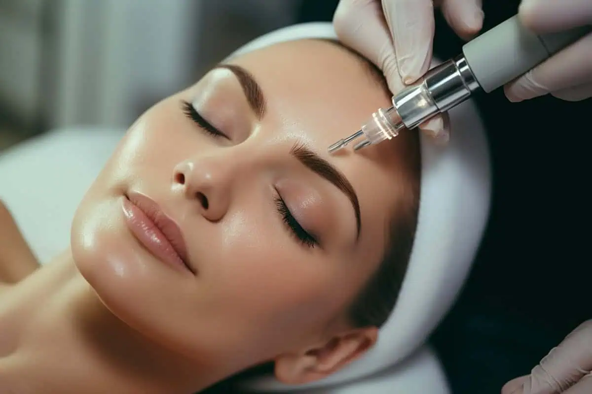 Young Female Receiving Microneedling Treatment in Houston, TX | Vida Aesthetics And Wellness