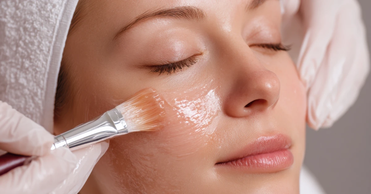 Professional Chemical Peel Applied To Facial Skin by Vida Aesthetics And Wellness in Houston, TX