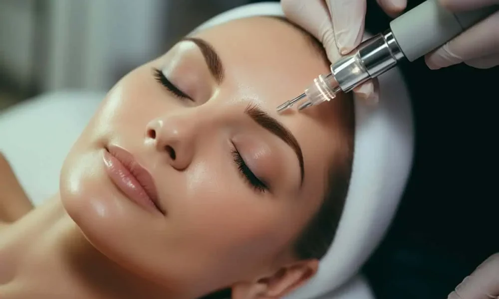 Young Female Receiving Microneedling Treatment in Houston, TX | Vida Aesthetics And Wellness